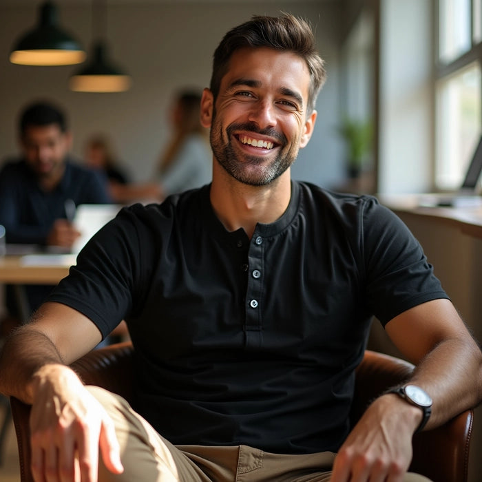 Black Half Sleeves T-Shirt For Men