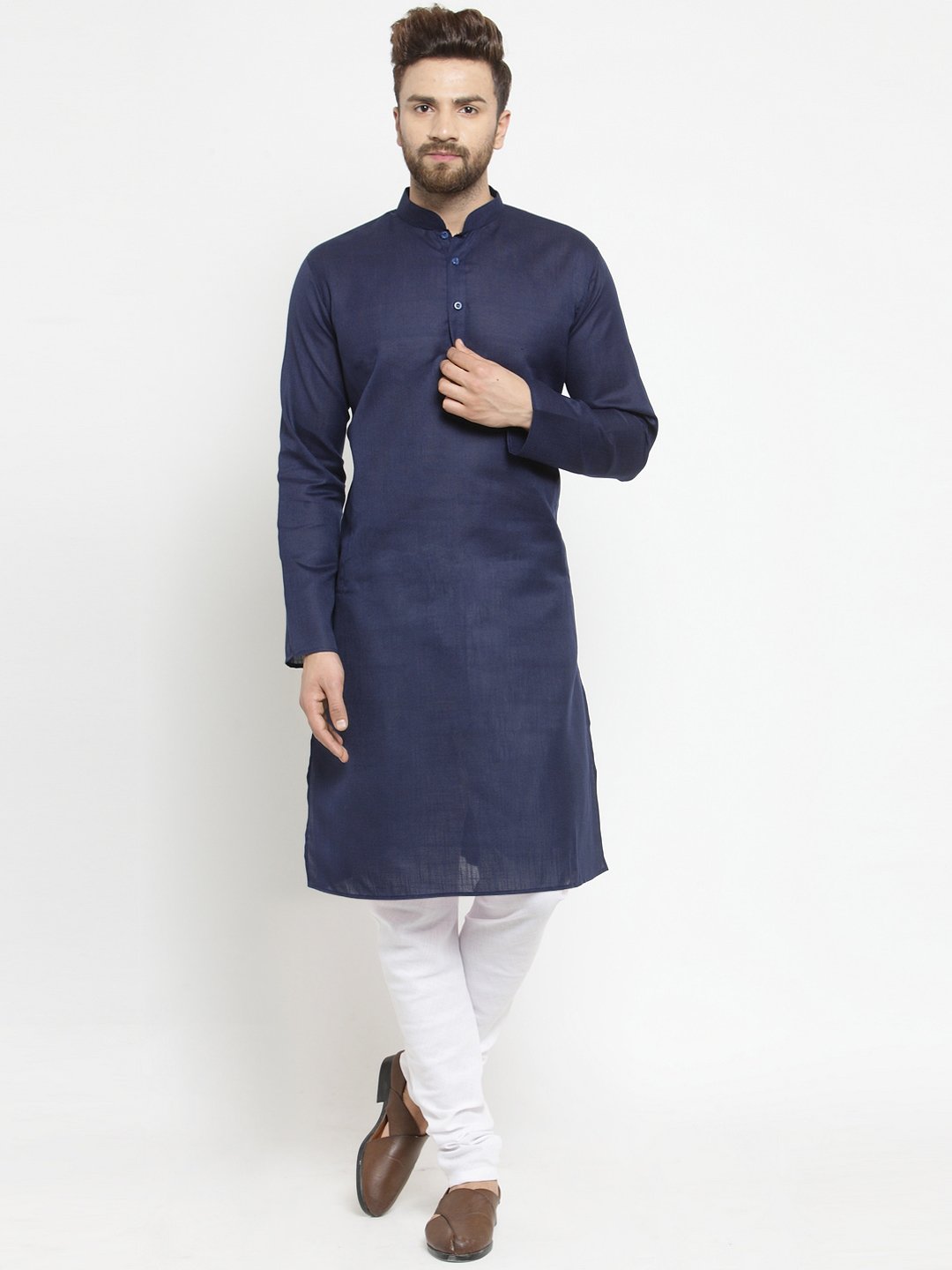 Navy Blue Straight Kurta Pajama for Men