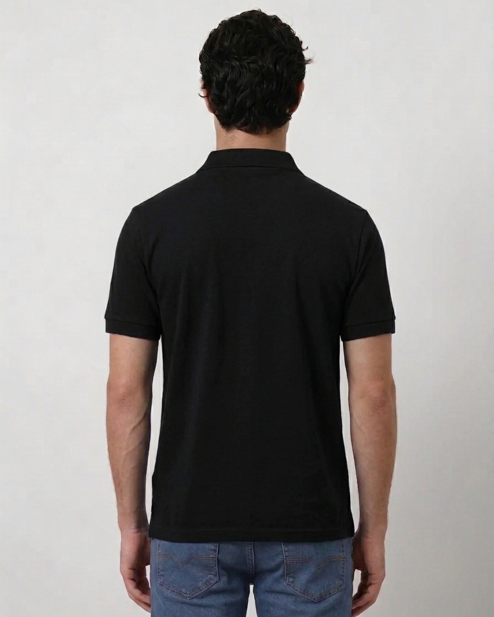 Black Collar T-Shirt With Pocket