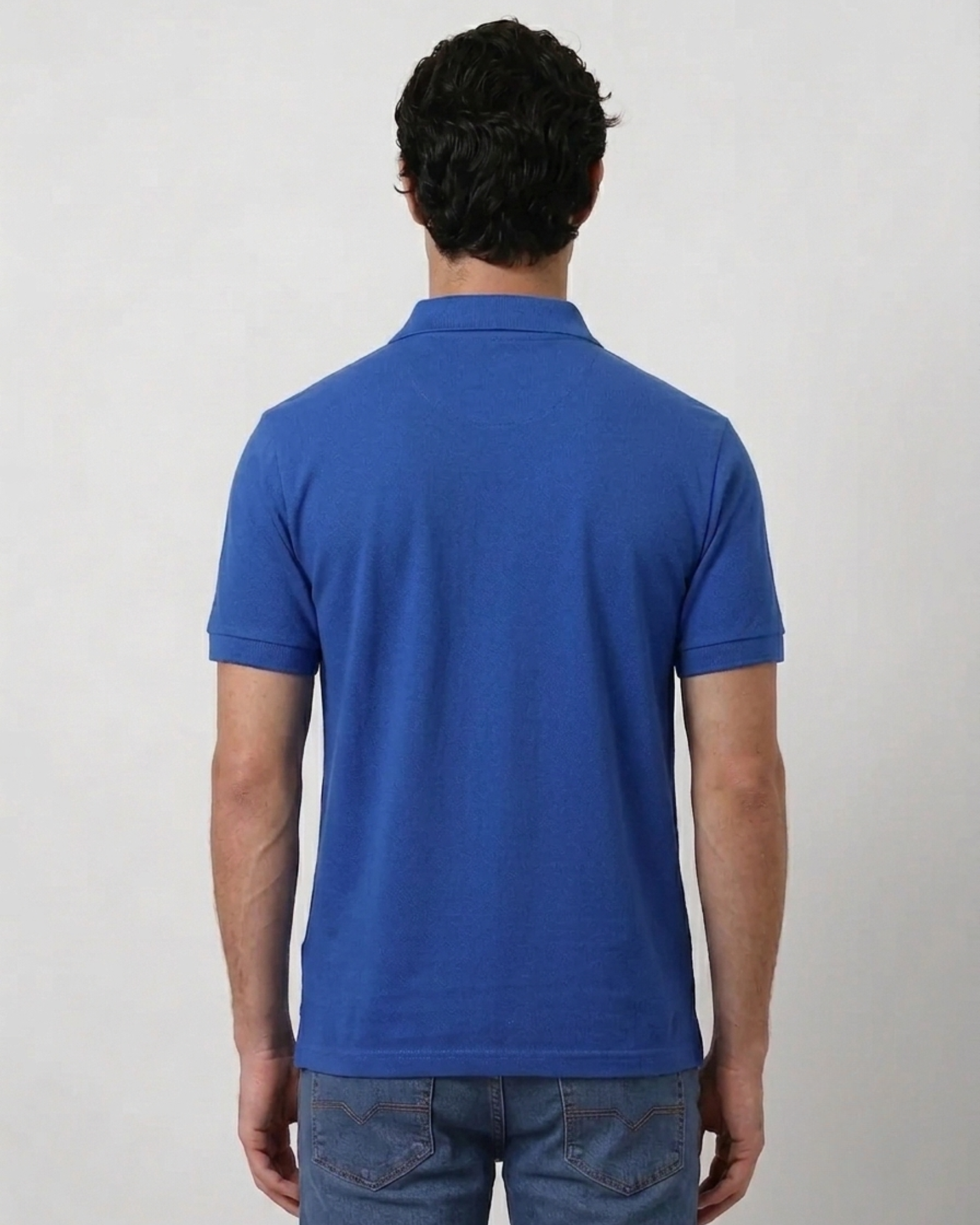 Royal Blue Collar T-Shirt With Pocket