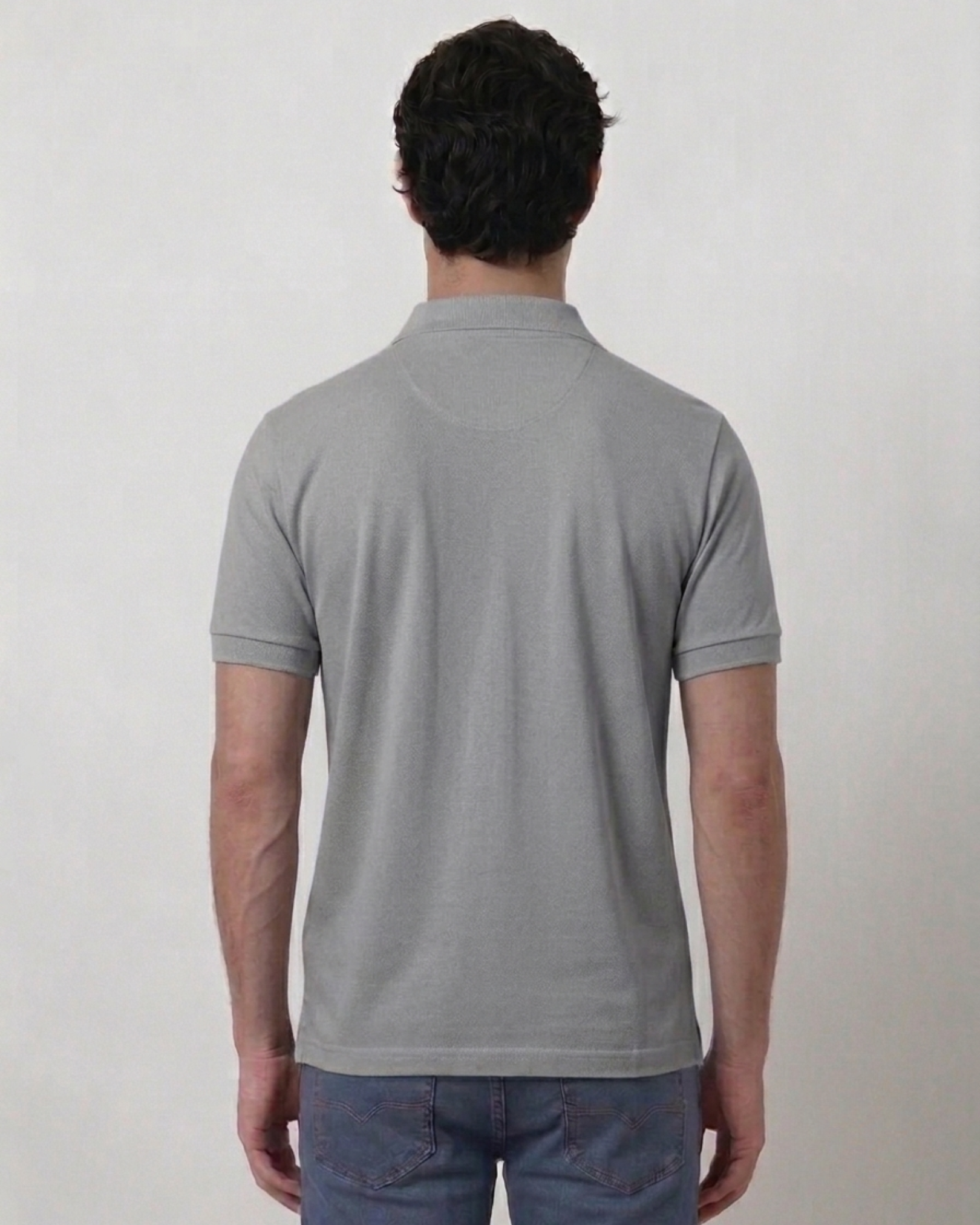 Grey Collar T-Shirt With Pocket