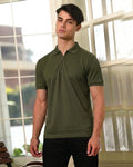 Green Collar T-Shirt with Zip