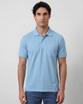 Light Blue Collar T-Shirt With Pocket