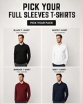 Set of 3 Collar T-Shirts Full Sleeves