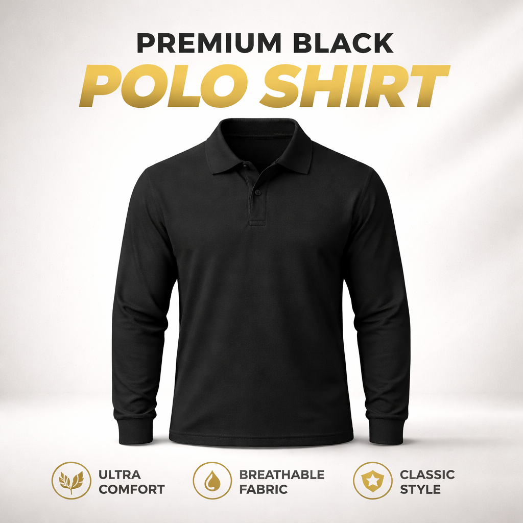 Black Collar T-Shirts Full Sleeves