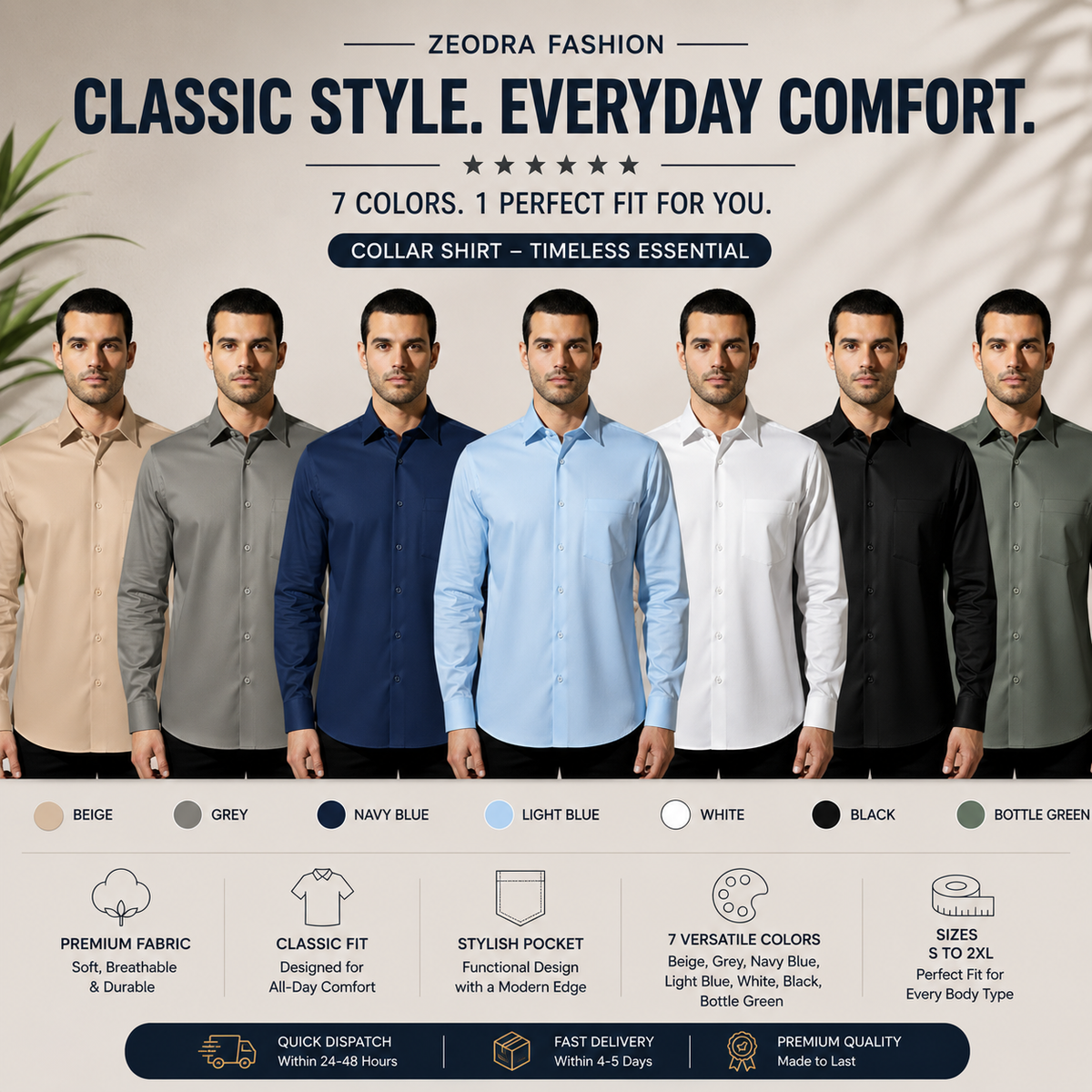 Pack of 2 Shirt for Men (Cotton Lycra)