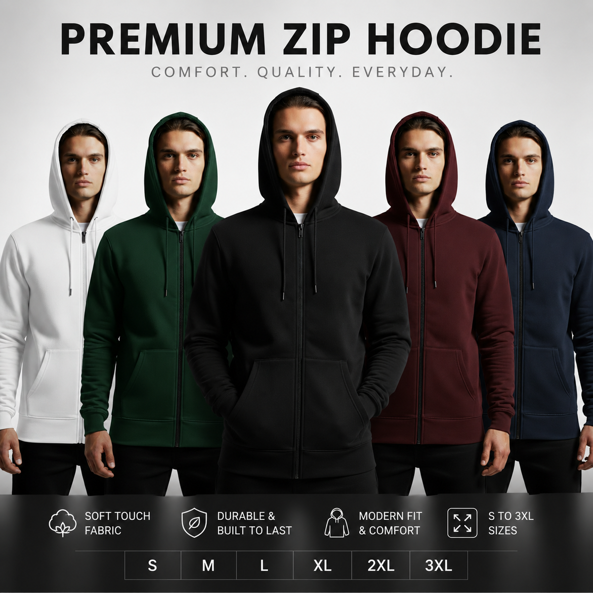 Set of 2 Zipper Hoodies