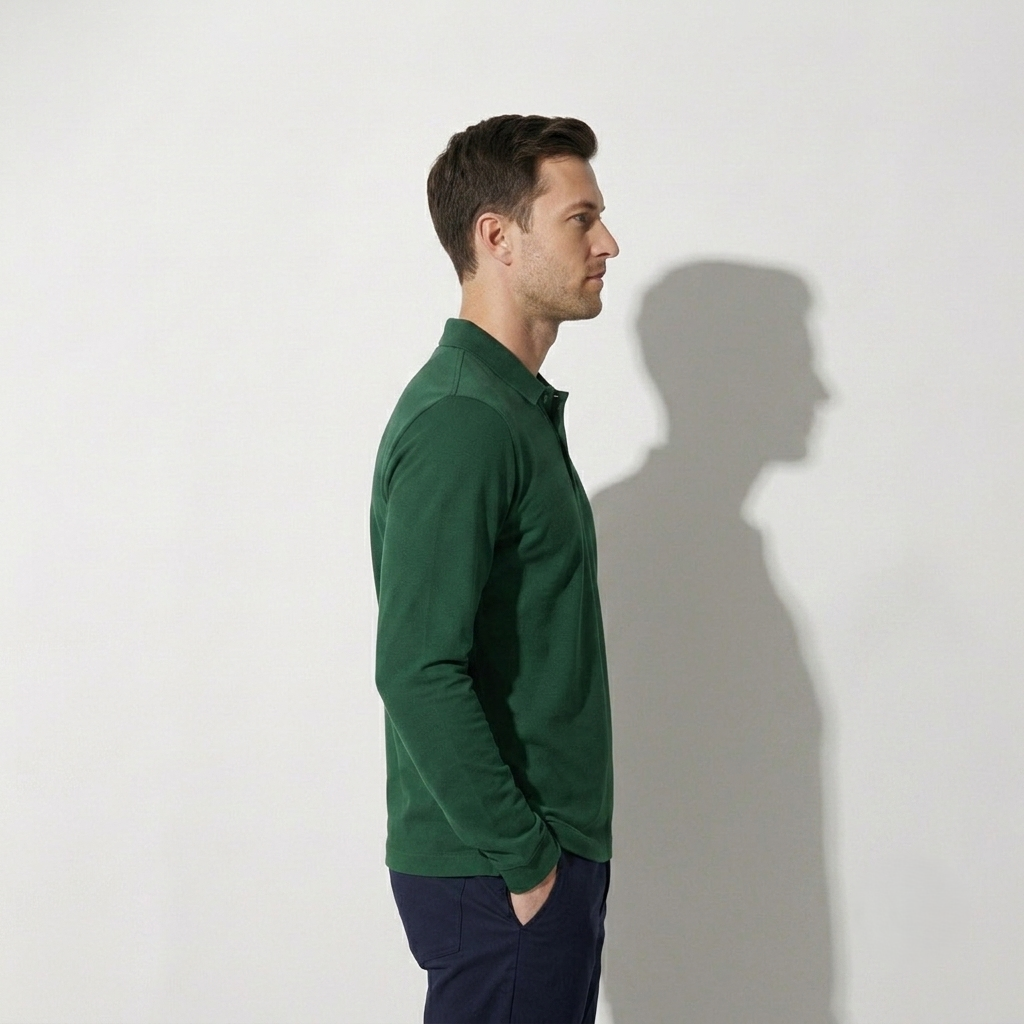 Bottle Green Collar T-Shirts Full Sleeves