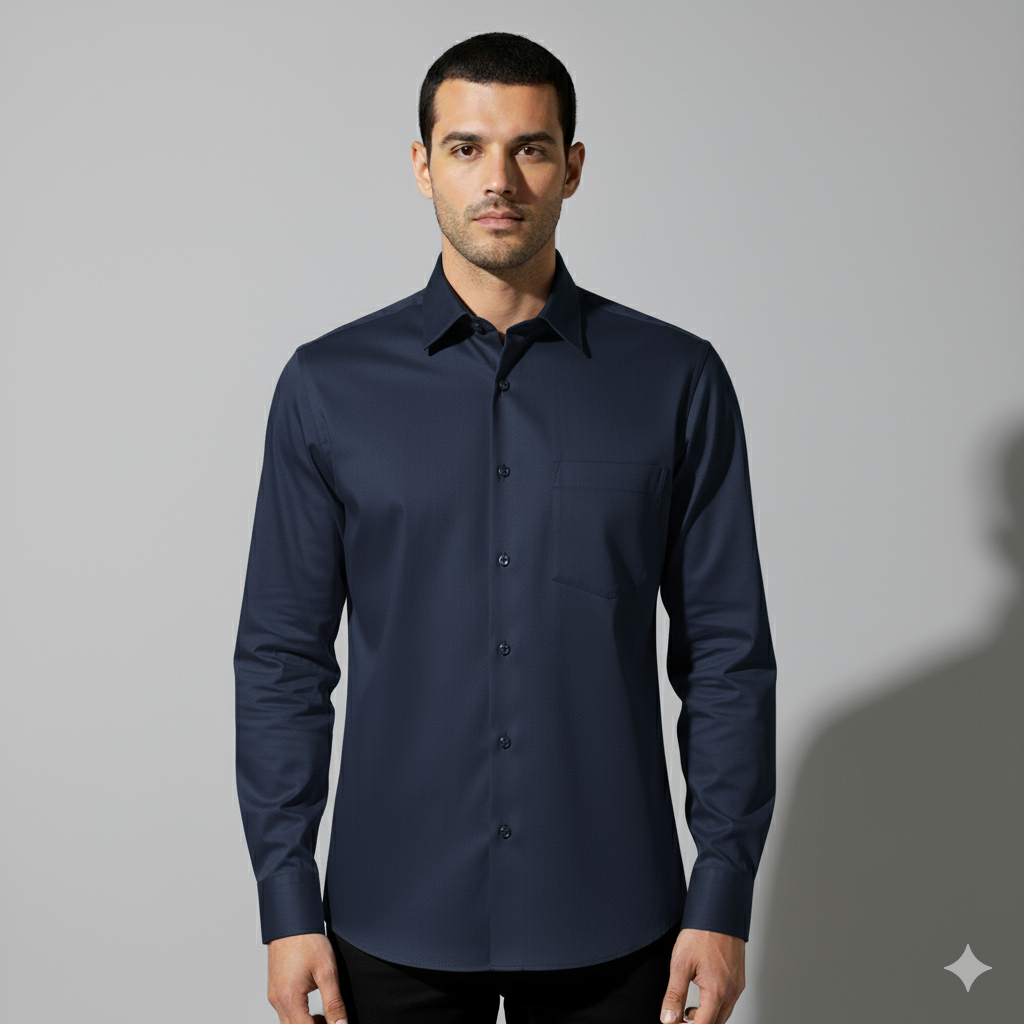 Solid Shirts for Men With Pocket