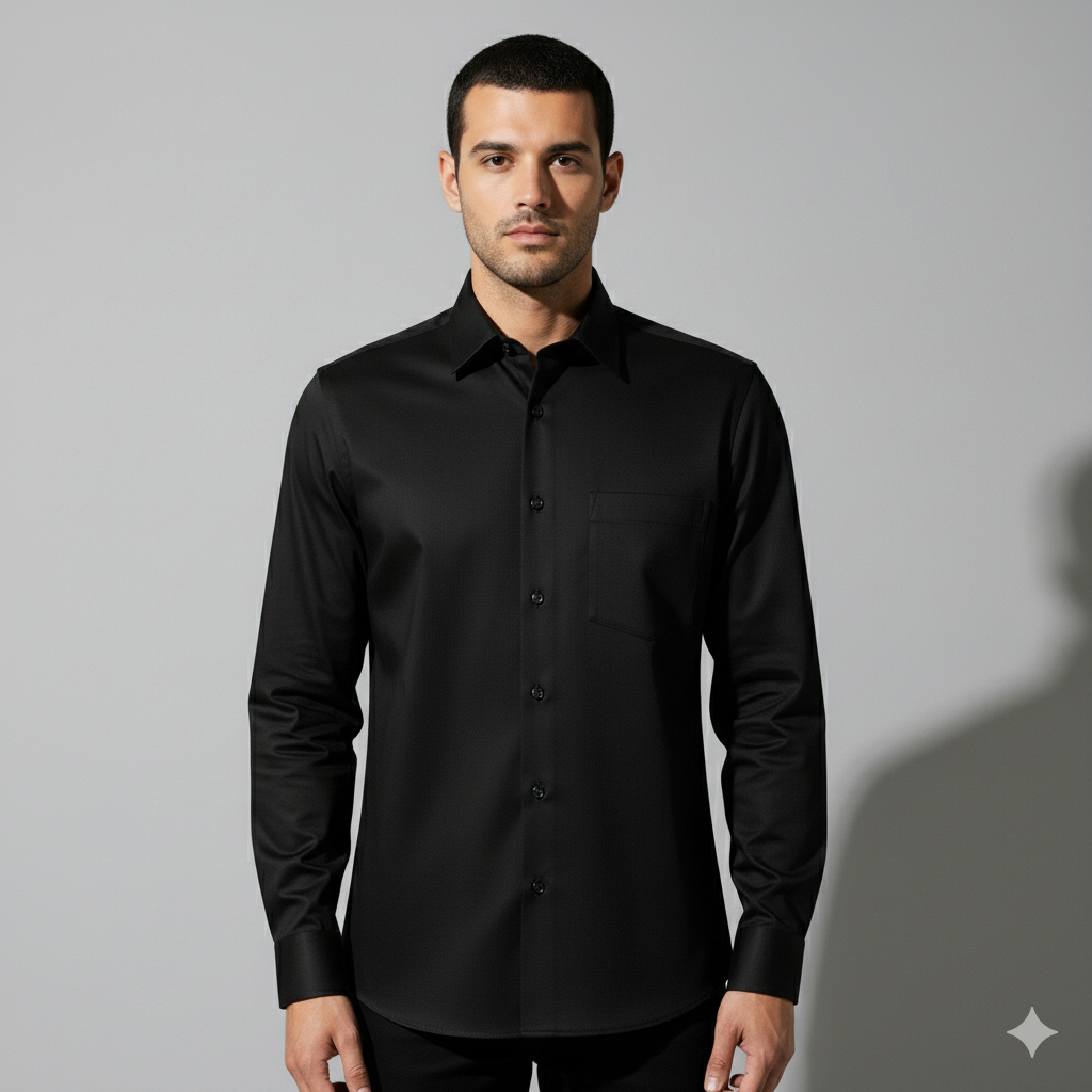Solid Shirts for Men With Pocket