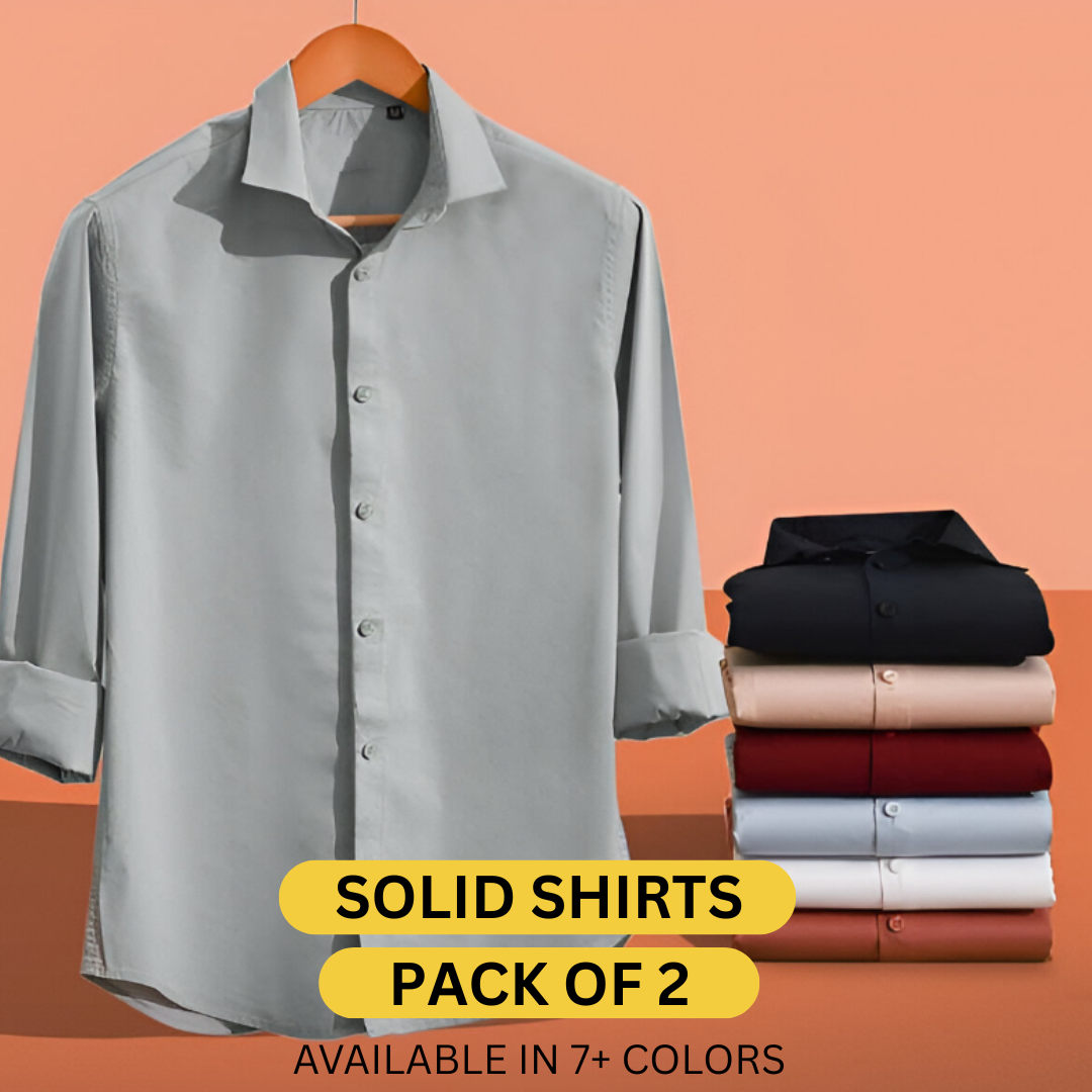 Pack of 2 Shirt for Men (Cotton Lycra)