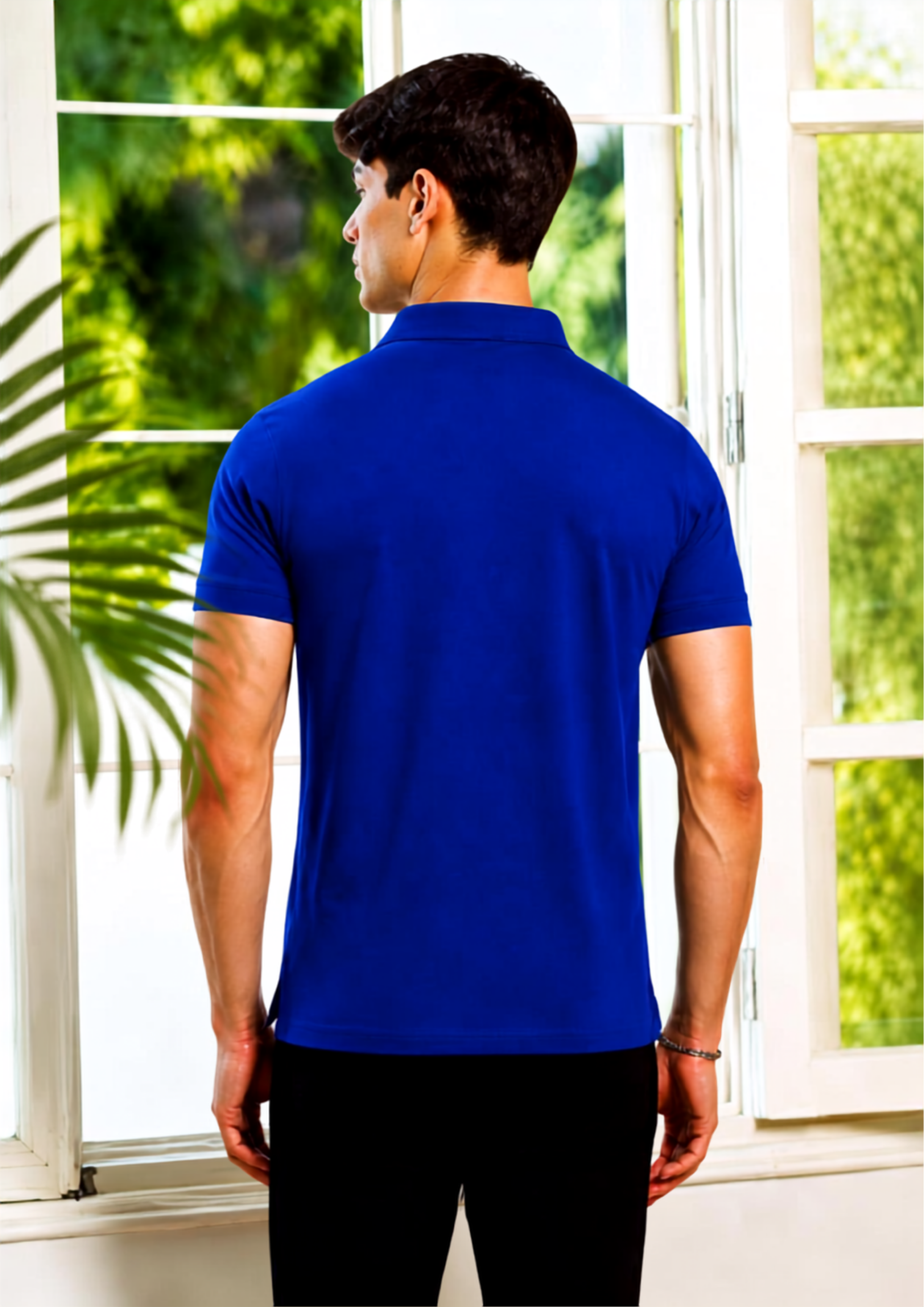 Royal Blue Solid Polo T-shirt