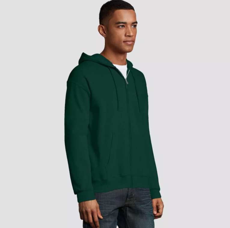 Full Zipper Solid Hoodie