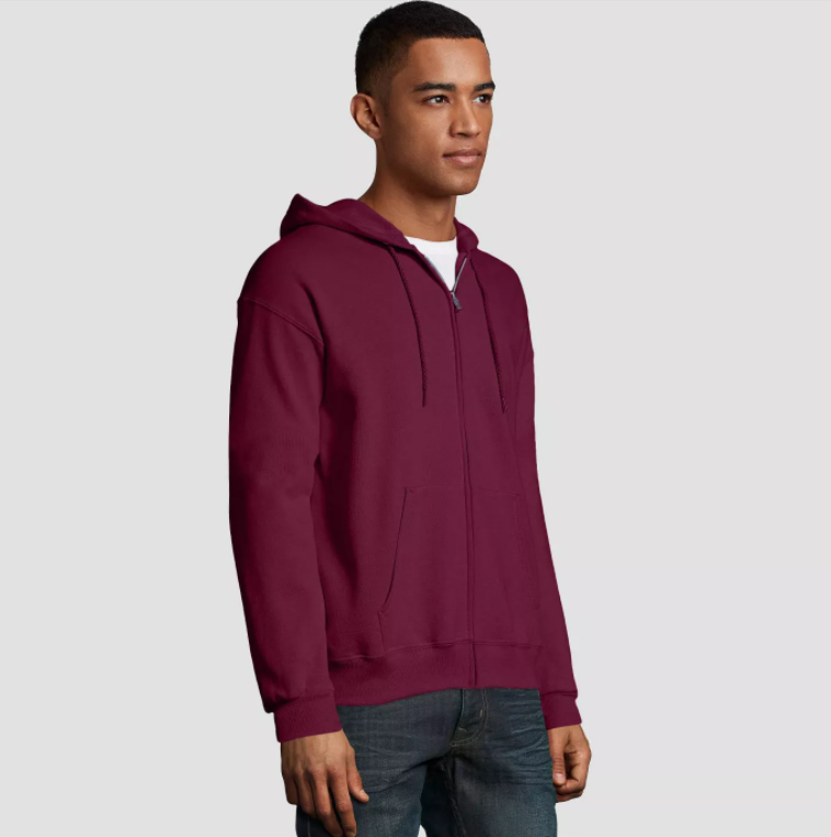 Full Zipper Solid Hoodie