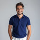 Navy Blue  Collar T-Shirt With Pocket